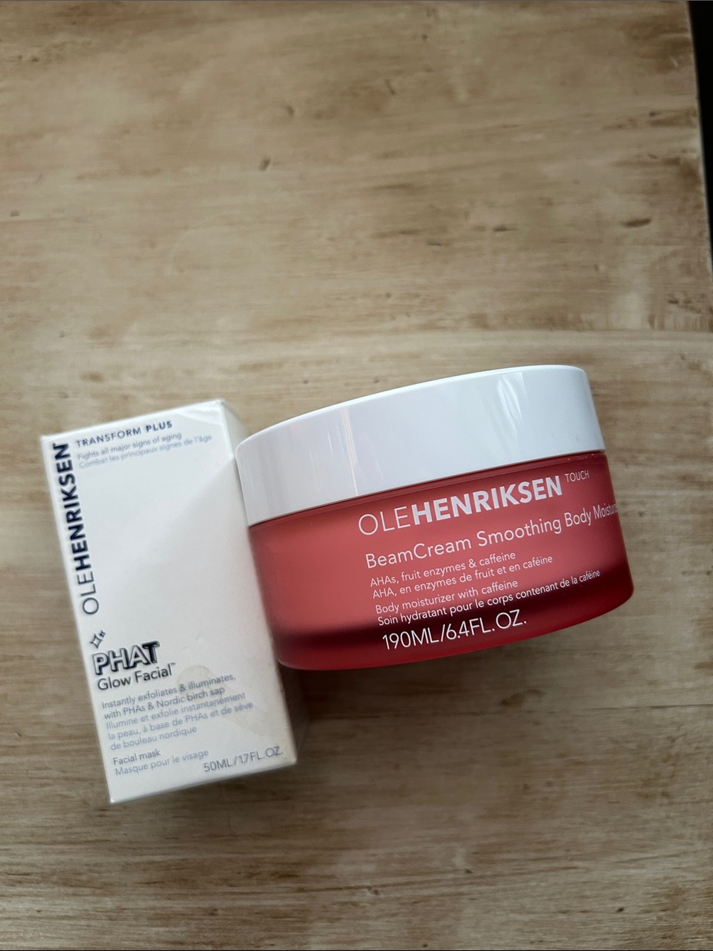 2 NEW Ole Henriksen products Phat glow facial and Beam Cream body moisturizer